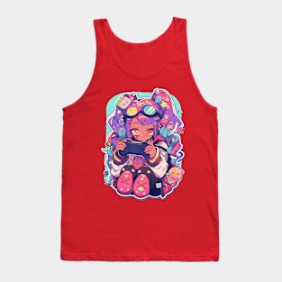 Colurful Anime Gamer Girl Tank Top